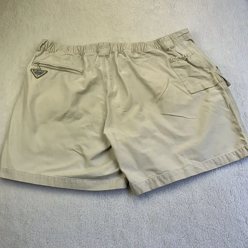 Columbia Men's Fishing Chino light Tan‎ Shorts, Size XXL, PFG, 100% Cotton